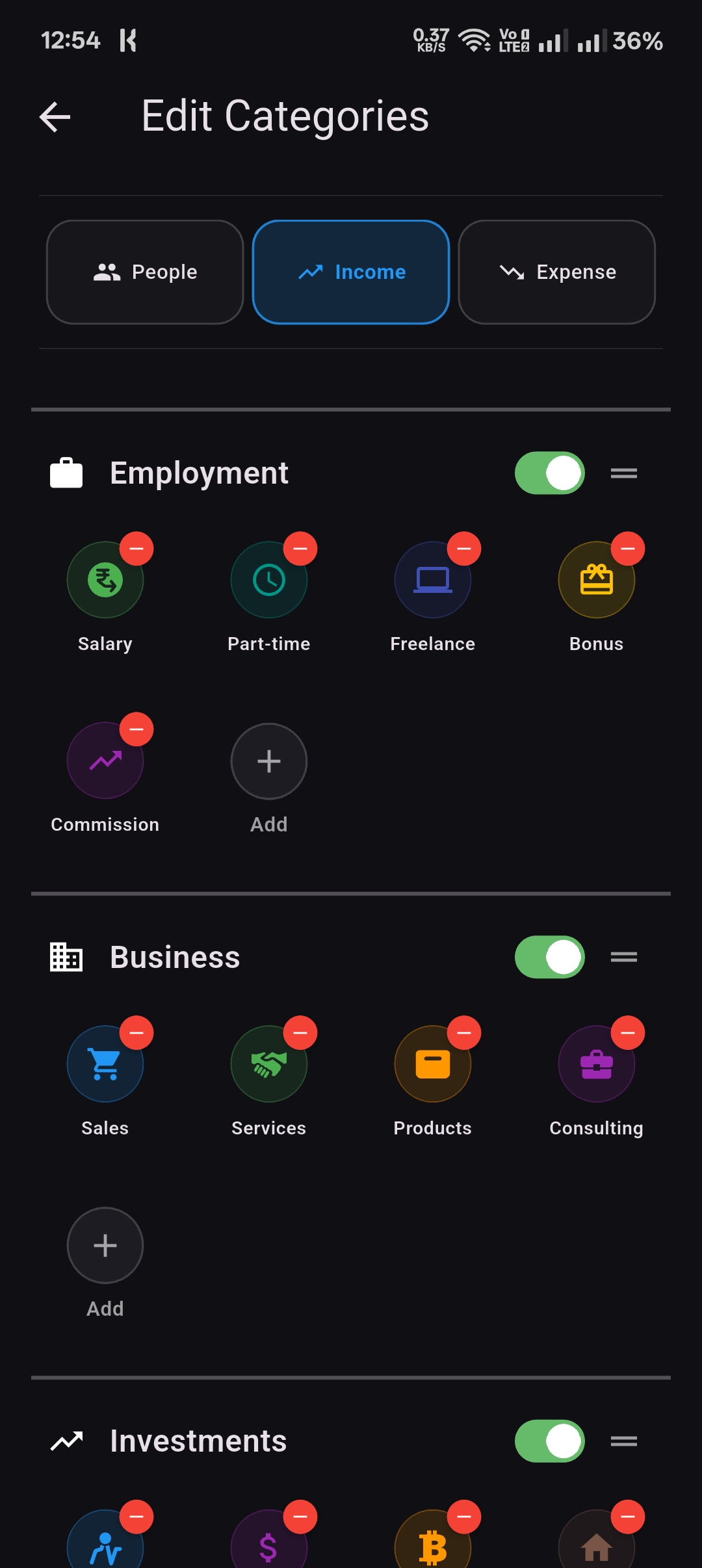 MyMoney screenshot